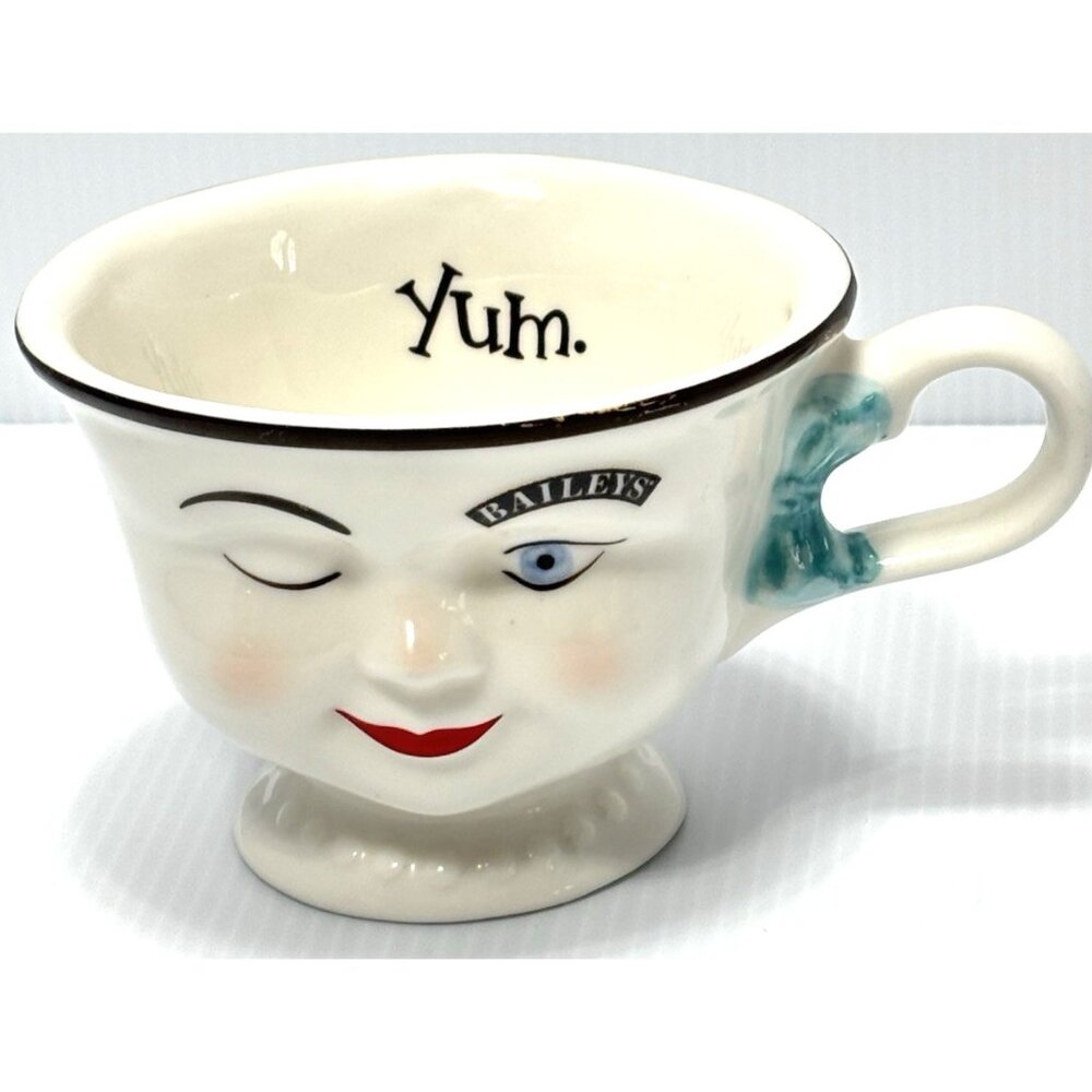 Baileys Irish Cream Limited Edition Winking Woman Ceramic Mug Yum Inside Rim GUC